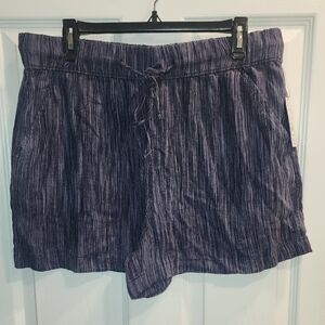 Time and Tru Navy Striped High-Waist Drawstring Shorts
